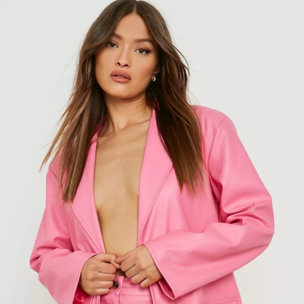 Colebrook Pink Leather Blazer